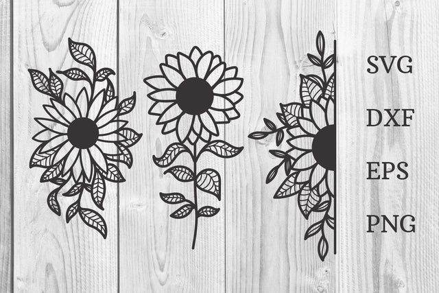 Sunflower SVG, Floral Border, Floral SVG dadan_pm 