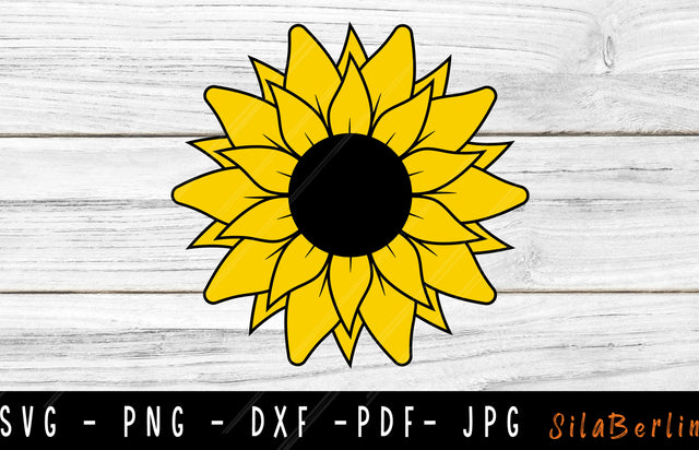 Sunflower SVG, Flower Svg, svg File Cricut, Png, Dxf, pdf, Silhouette, Cricut Sunflower, Sunflower Clipart, Sunflower Cut , Instant Download SVG SilaBerlin 