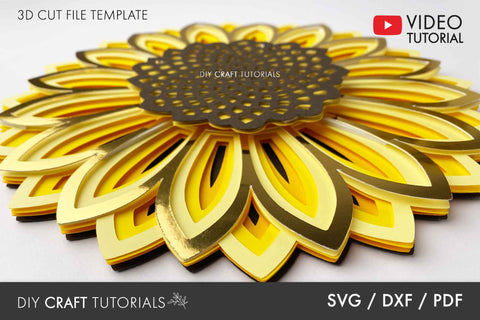 Sunflower SVG - Layered Sunflower Mandala SVG DIY Craft Tutorials 