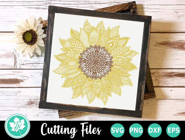 Sunflower SVG | Mandala SVG | Zentangle SVG | Colored SVG TrueNorthImagesCA 