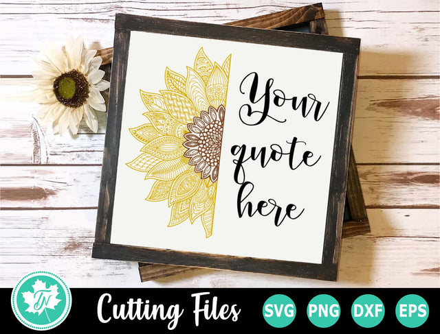 Sunflower SVG | Mandala SVG | Zentangle SVG | Half SVG TrueNorthImagesCA 