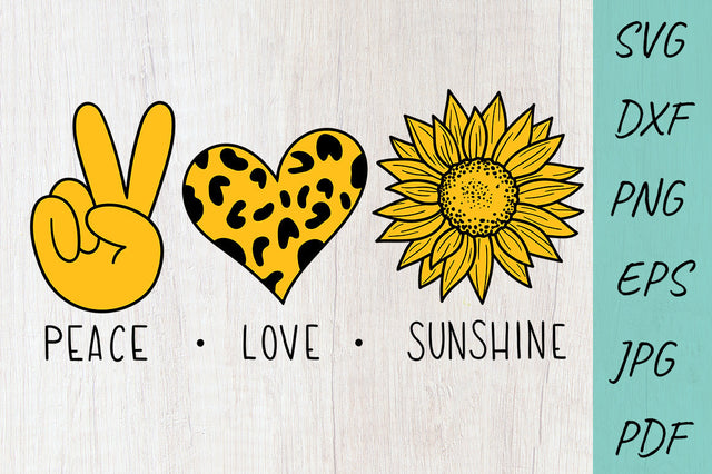 Sunflower svg, Peace Love Sunshine SVG, Flower svg SVG Irina Ostapenko 