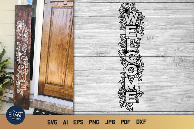Sunflower SVG Porch Sign, Fall SVG, Welcome SVG. SVG Elinorka 