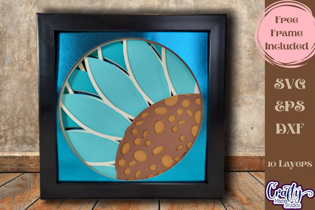 Sunflower Svg Shadow Box, 3D Spring Flowers Floral Cut File SVG Crafty Mama Studios 