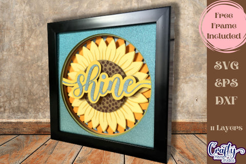 Sunflower Svg Shadow Box, Shine Spring Flowers Floral File SVG Crafty Mama Studios 