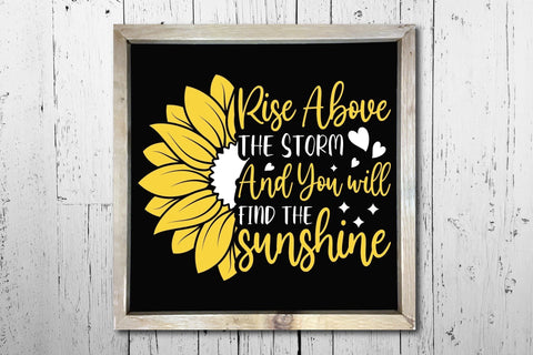 Sunflower SVG, Split Sunflower SVG, Rise Above The Storm SVG CraftLabSVG 