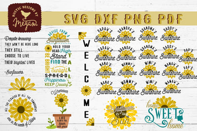 Sunflower SVG Summer Fall Bundle SVG DXF SVG Tinker & Teal