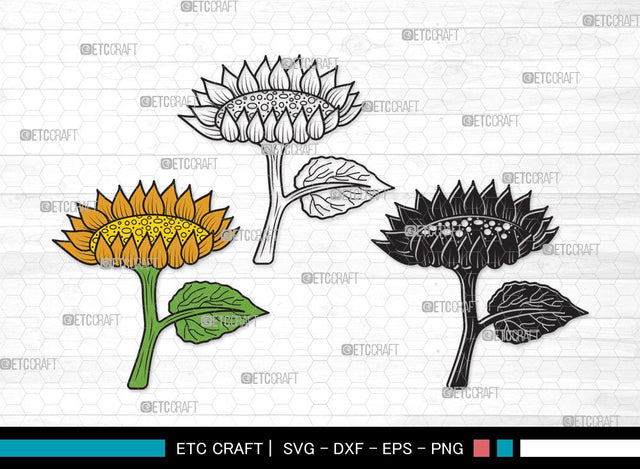 Sunflower SVG | Sunflower Bundle | Sunflower Clipart | Sunflower Vector Cutting files | Floral SVG | Sunflower Clipart SVG ETC Craft 