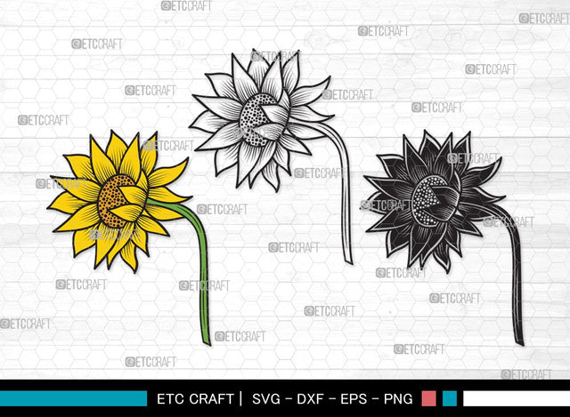 Sunflower SVG | Sunflower Bundle | Sunflower Clipart | Sunflower Vector Cutting files | Floral SVG | Sunflower Clipart SVG ETC Craft 