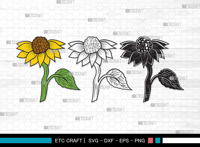 Sunflower SVG | Sunflower Bundle | Sunflower Clipart | Sunflower Vector Cutting files | Floral SVG | Sunflower Clipart SVG ETC Craft 