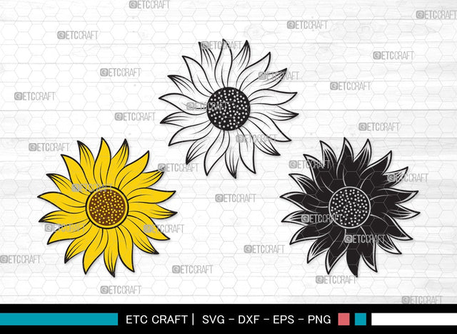 Sunflower SVG | Sunflower Bundle | Sunflower Clipart | Sunflower Vector Cutting files | Floral SVG | Sunflower Clipart SVG ETC Craft 
