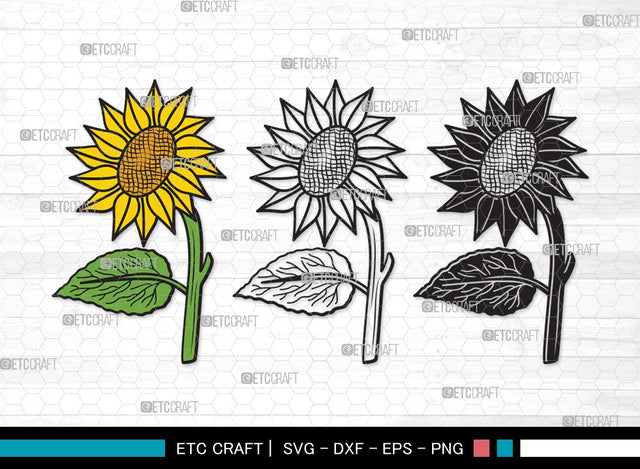 Sunflower SVG | Sunflower Bundle | Sunflower Clipart | Sunflower Vector Cutting files | Floral SVG | Sunflower Clipart SVG ETC Craft 