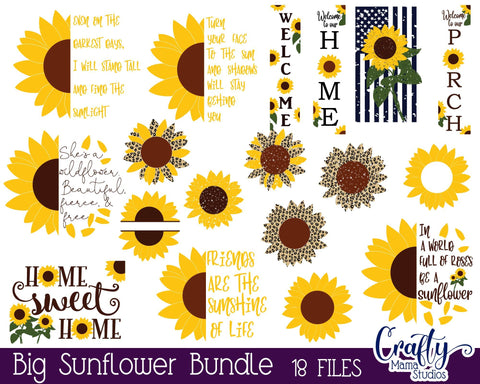 Sunflower Svg, Sunflower Bundle Svg SVG Crafty Mama Studios 