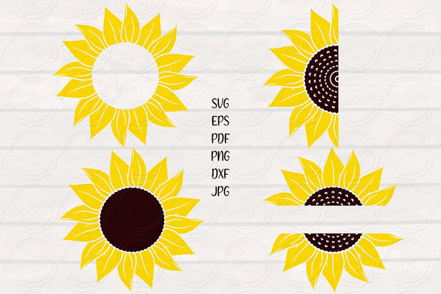 Sunflower SVG, Sunflower Monogram SVG SVG SmmrDesign 