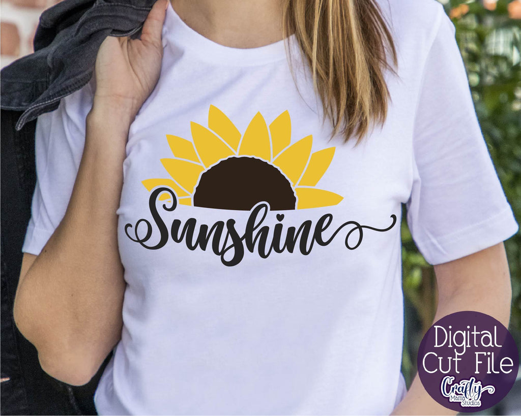 Sunflower Svg, Sunflower Quote, Sunshine Half Sunflower - So Fontsy