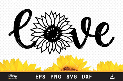 Sunflower SVG, Sunflower T-shirt SVG, DXF, PNG, Cricut, Silhouette SVG ClipartMuchLove 