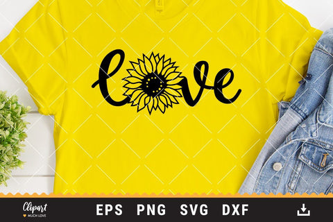 Sunflower SVG, Sunflower T-shirt SVG, DXF, PNG, Cricut, Silhouette SVG ClipartMuchLove 