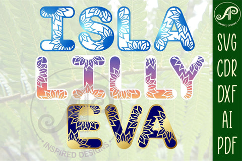 Sunflower theme alphabet set. 2 layer letters. 44 letters SVG APInspireddesigns 