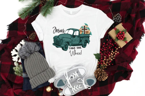 Sunflower Truck Jesus Take the Wheel PNG Sublimation Jagonath Roy 