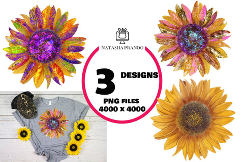 Sunflower tshirt design png, Floral clipart png design Sublimation Natasha Prando 