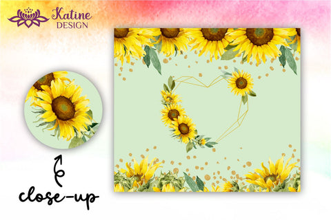 Sunflower tumbler, Flower tumbler, Floral tumbler, Watercolor tumbler, Wrap Design Sublimation Bundle for 20 Oz Skinny Tumbler Straight and Tapered PNG Sublimation KatineDesign 