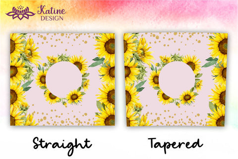 Sunflower tumbler, Flower tumbler, Floral tumbler, Watercolor tumbler, Wrap Design Sublimation Bundle for 20 Oz Skinny Tumbler Straight and Tapered PNG Sublimation KatineDesign 