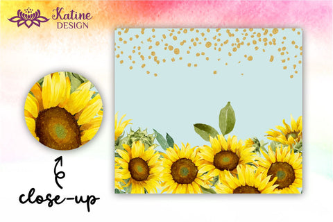 Sunflower tumbler, Flower tumbler, Floral tumbler, Watercolor tumbler, Wrap Design Sublimation Bundle for 20 Oz Skinny Tumbler Straight and Tapered PNG Sublimation KatineDesign 
