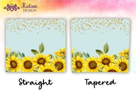 Sunflower tumbler, Flower tumbler, Floral tumbler, Watercolor tumbler, Wrap Design Sublimation Bundle for 20 Oz Skinny Tumbler Straight and Tapered PNG Sublimation KatineDesign 