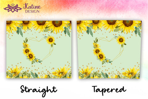 Sunflower tumbler, Flower tumbler, Floral tumbler, Watercolor tumbler, Wrap Design Sublimation Bundle for 20 Oz Skinny Tumbler Straight and Tapered PNG Sublimation KatineDesign 