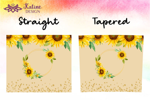 Sunflower tumbler, Flower tumbler, Floral tumbler, Watercolor tumbler, Yellow, Orange, Pink, Blue, Green Wrap Design Sublimation Bundle for 20 Oz Skinny Tumbler Straight and Tapered PNG Sublimation KatineDesign 