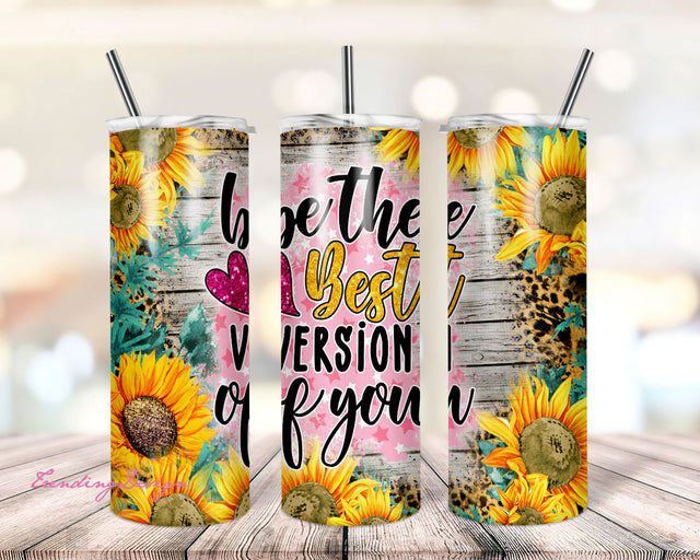 Sunflower Tumbler Mom Life, 20oz Skinny Tumbler Wrap Design Sublimation TrendingDesign 