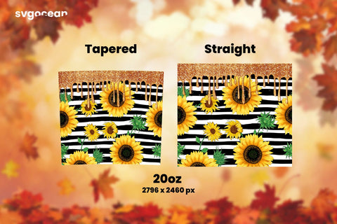 Sunflower Tumbler | Skinny 20 oz | Tapered | Straight Sublimation SvgOcean 