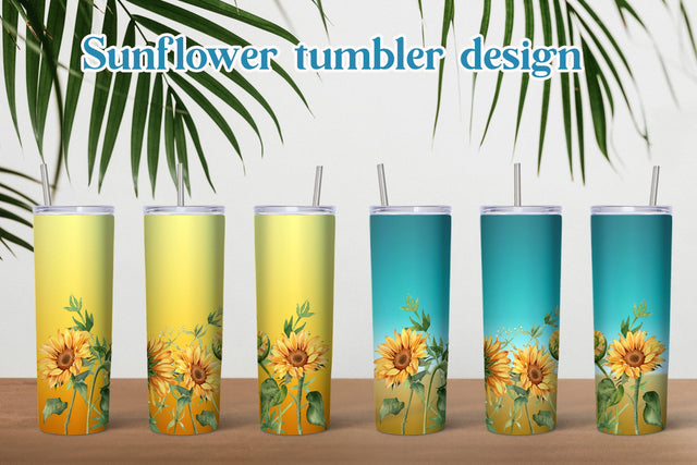 Sunflower tumbler sublimation design Sublimation Svetana Studio 