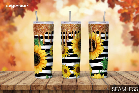 Sunflower Tumbler Sublimation | Skinny 20 oz | Tapered | Straight Sublimation SvgOcean 