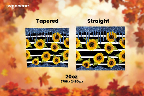 Sunflower Tumbler Sublimation | Skinny 20 oz | Tapered | Straight Sublimation SvgOcean 