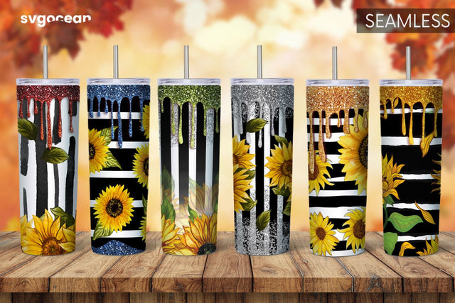 Sunflower Tumbler Sublimation | Skinny 20 oz | Tapered | Straight Sublimation SvgOcean 