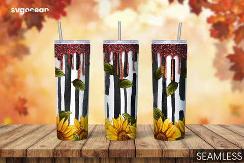 Sunflower Tumbler Sublimation | Skinny 20 oz | Tapered | Straight Sublimation SvgOcean 