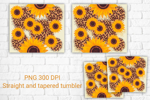 Sunflower tumbler sublimation | Tumbler leopard print Sublimation Svetana Studio 