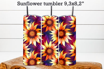 Sunflower tumbler | Sunflower sublimation tumbler Sublimation Svetana Studio 