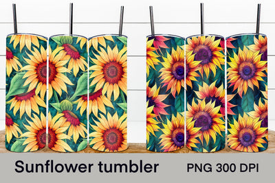 Sunflower tumbler | Sunflower tumbler wrap 20 Oz Sublimation Svetana Studio 