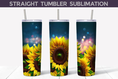 Sunflower Tumbler Wrap I Sunflower Sublimation Design Sublimation WatercolorColorDream 
