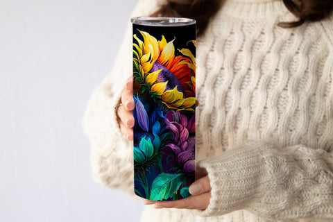 Sunflower tumbler wrap | Sunflower sublimation tumbler Sublimation Svetana Studio 