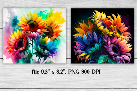 Sunflower tumbler wrap | Sunflower sublimation tumbler Sublimation Svetana Studio 