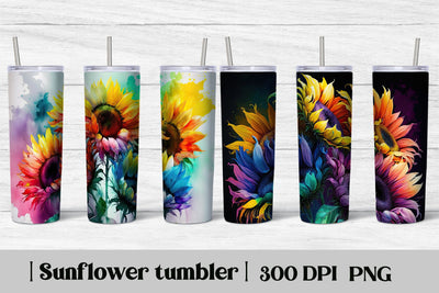 Sunflower tumbler wrap | Sunflower sublimation tumbler Sublimation Svetana Studio 