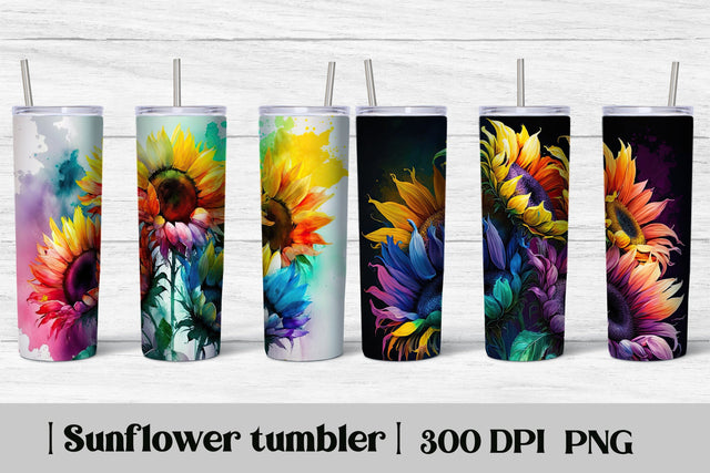 Sunflower tumbler wrap | Sunflower sublimation tumbler Sublimation Svetana Studio 