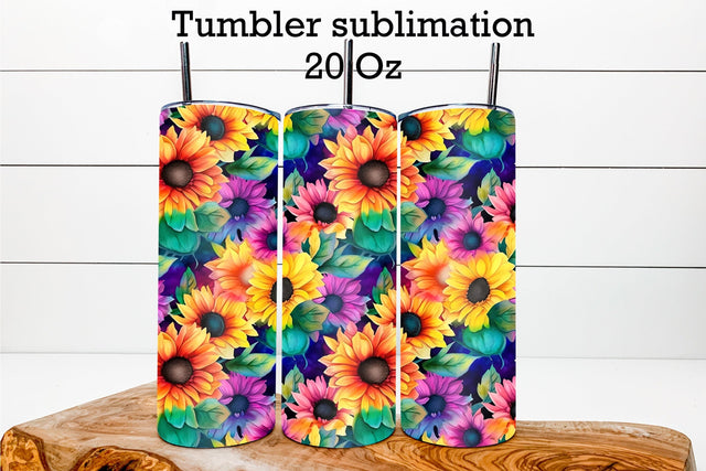 Sunflower tumbler wrap | Sunflower tumbler design Sublimation Svetana Studio 