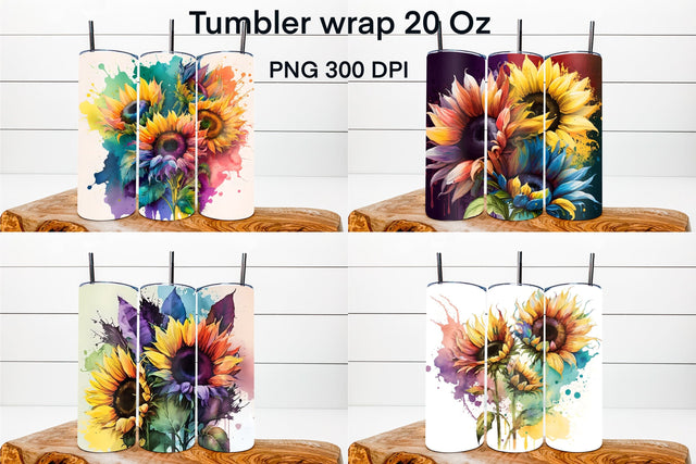 Sunflower tumbler wrap | Sunflower tumbler sublimation Sublimation Svetana Studio 