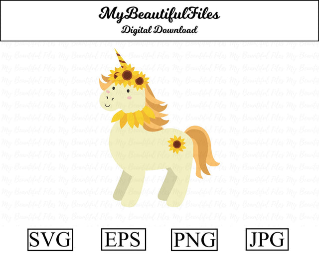 sunflower unicorn - animal SVG MyBeautifulFiles 