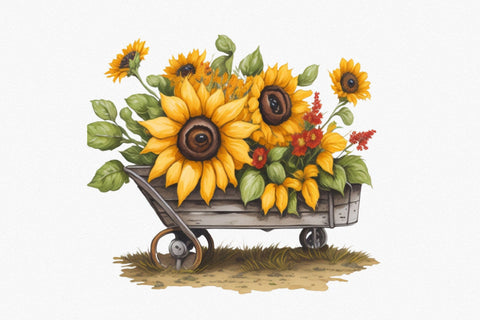 Sunflower Watercolor Clipart Sublimation Rupkotha 