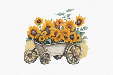 Sunflower Watercolor Clipart Sublimation Rupkotha 